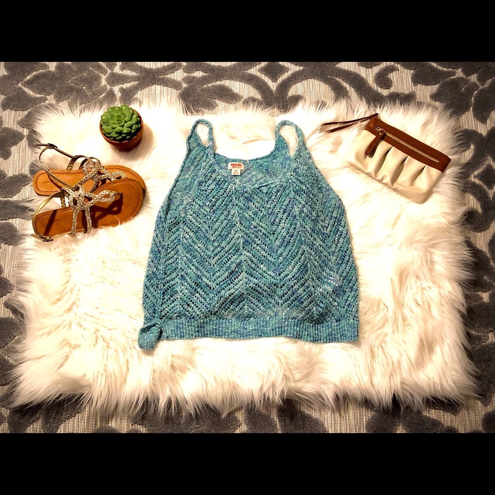 Beachy Turquoise Tang Top / Bikini Top Cover Up